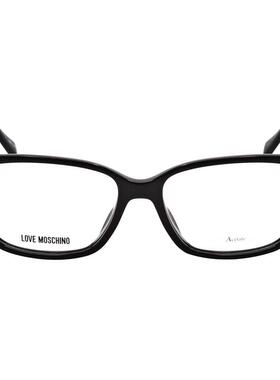 代购moschino莫斯奇诺女士眼镜框方形黑色醋酸纤维大框日常佩戴