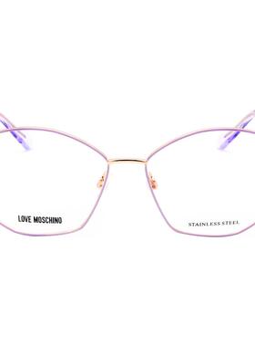 代购moschino莫斯奇诺女士眼镜架金属几何形紫色双色日常佩戴