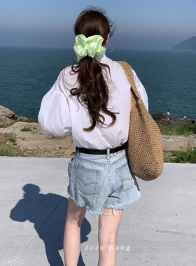 南法的假日~气质缎面肠圈发圈女