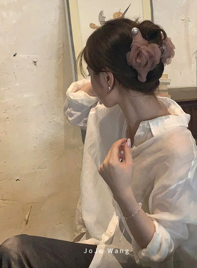 年度花朵抓夹超美欧根纱发抓