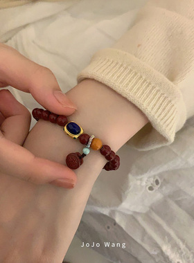 朱砂+青金石天然石串珠手串