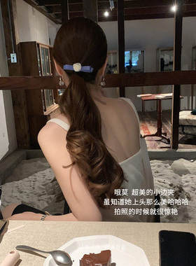 超出片~玫瑰花缎面小边夹韩国