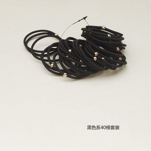 耐用小金珠40根头绳~高弹力发圈发饰扎头发橡皮筋韩国简约女发绳 - 图0