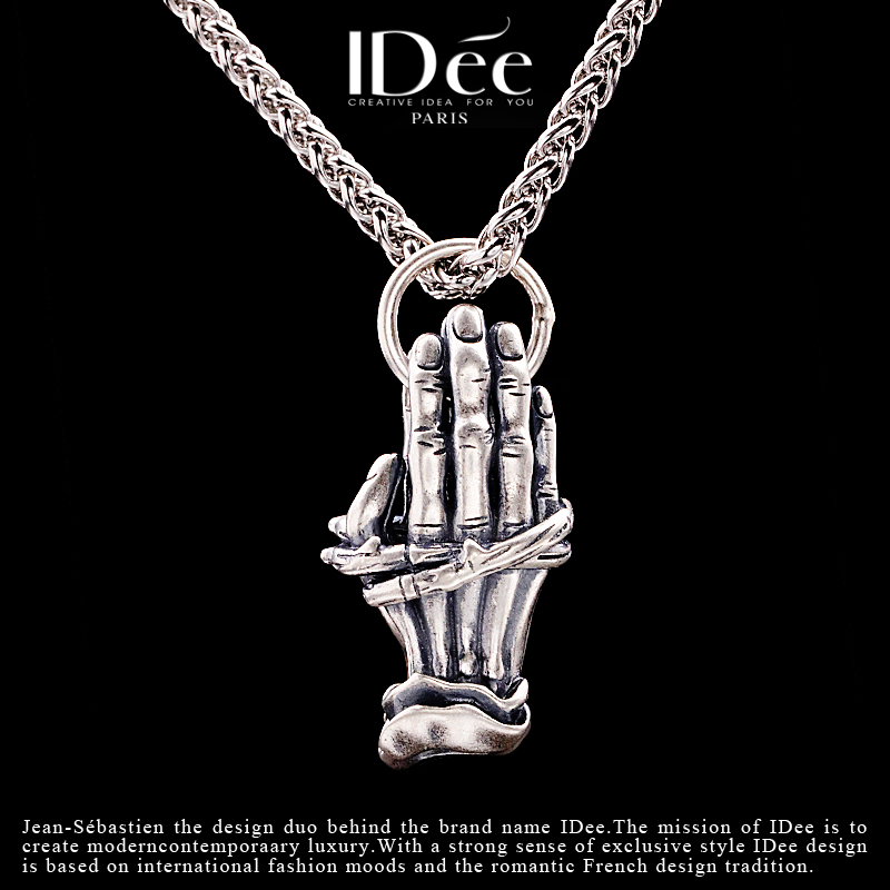 法国idee祈祷潮男纯银吊坠泰银项链 idee项坠/吊坠