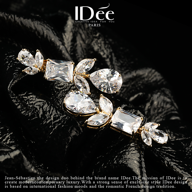 法国idee流光女高级感闪钻婚礼耳坠 idee耳钉