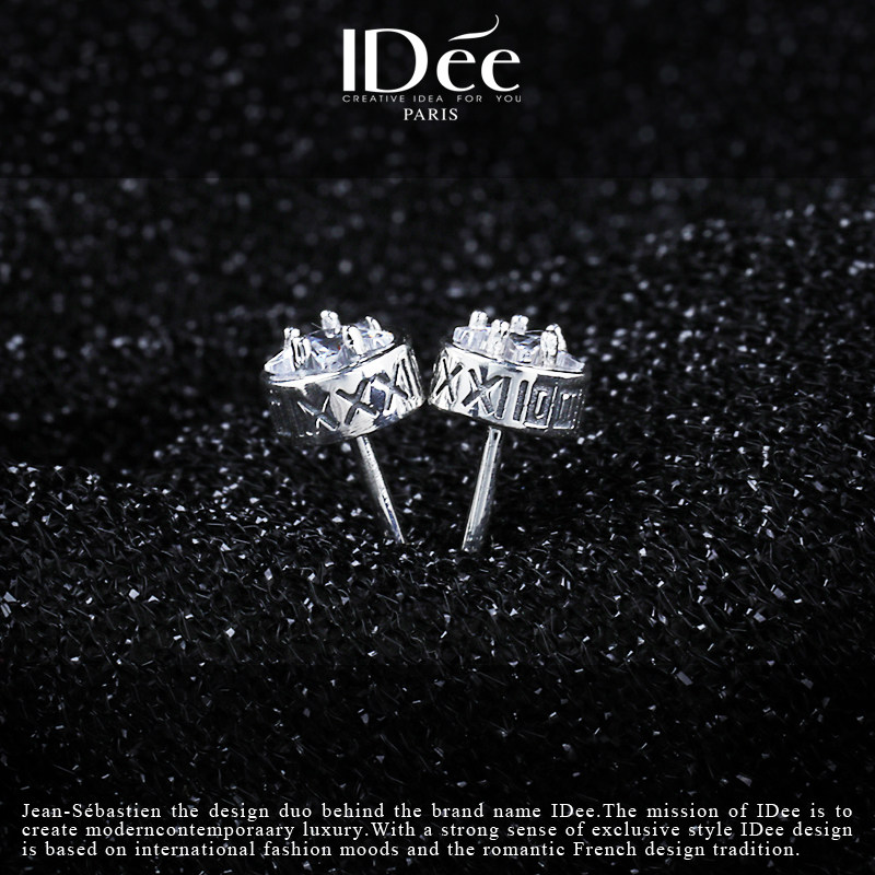 法国idee闪钻泰银耳钉男女潮牌时尚 idee耳钉