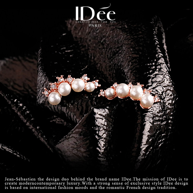 法国idee玫瑰金色女高级感百搭耳钉 idee耳钉