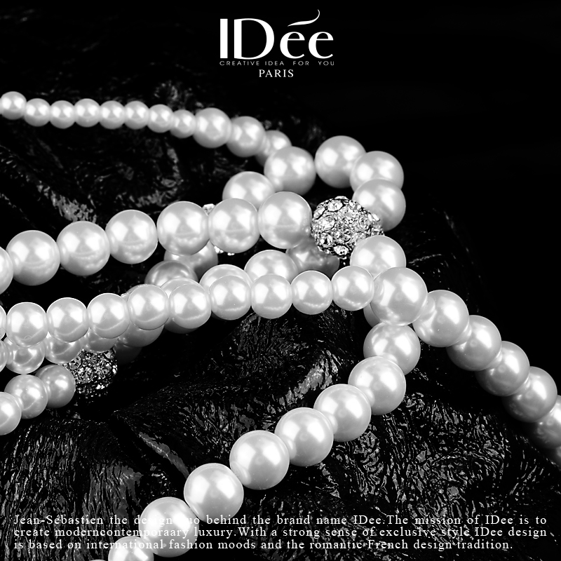 法国idee新娘套装白色仿珍珠颈链 idee组合套装