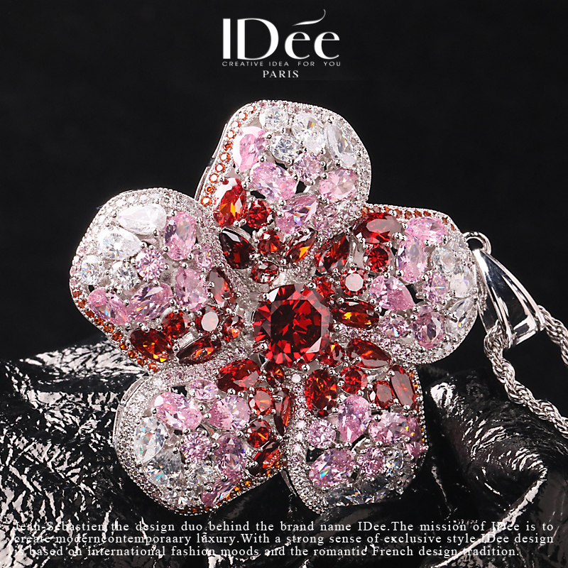 法国idee长款花女高级感潮牌毛衣链 idee项坠/吊坠