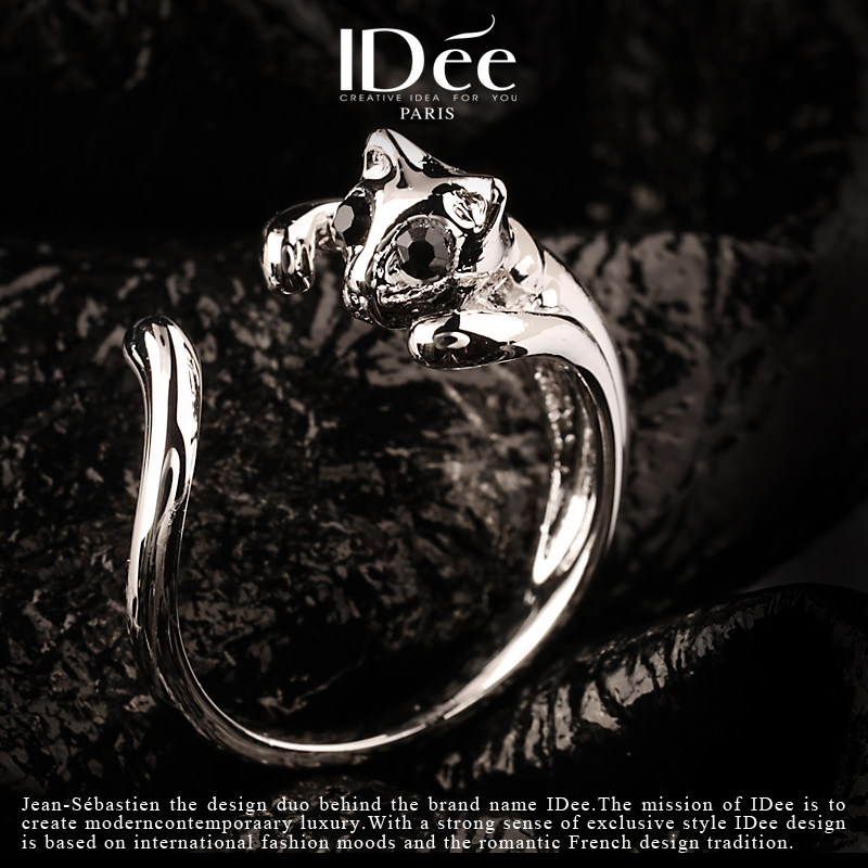 法国idee女食指戒韩式时尚小猫指环 idee戒指/指环