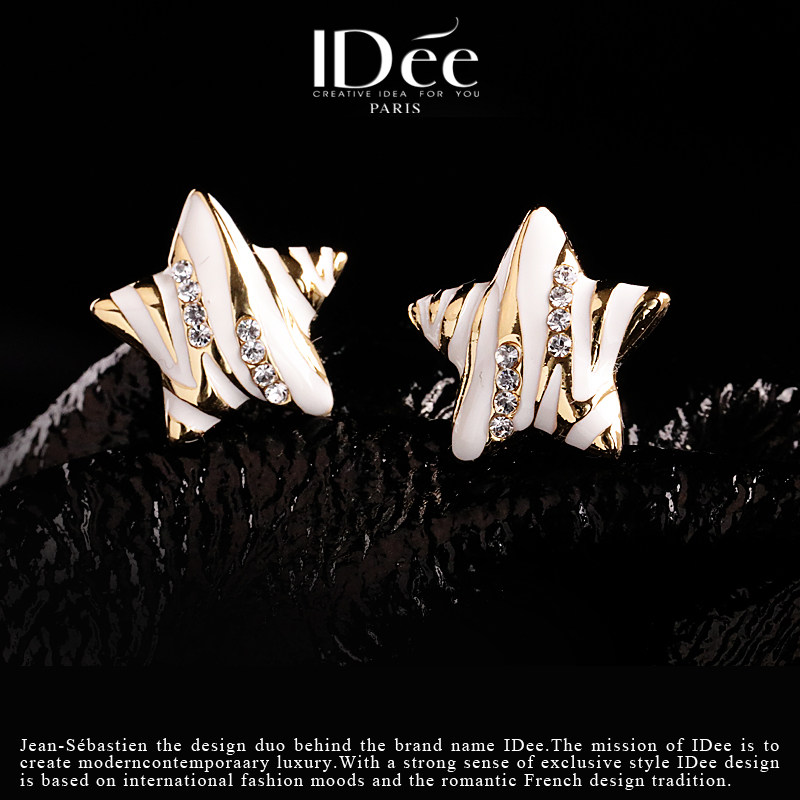 法国idee星星甜美钻情侣款嘻哈耳钉 idee耳钉