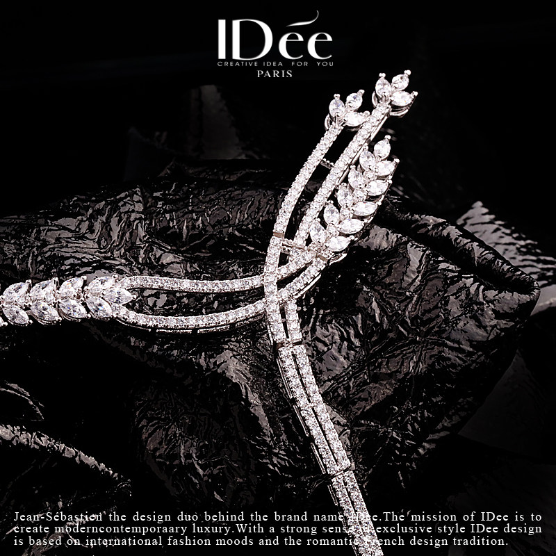 法国idee牵绊闪钻女时尚宴会吊坠 idee项链