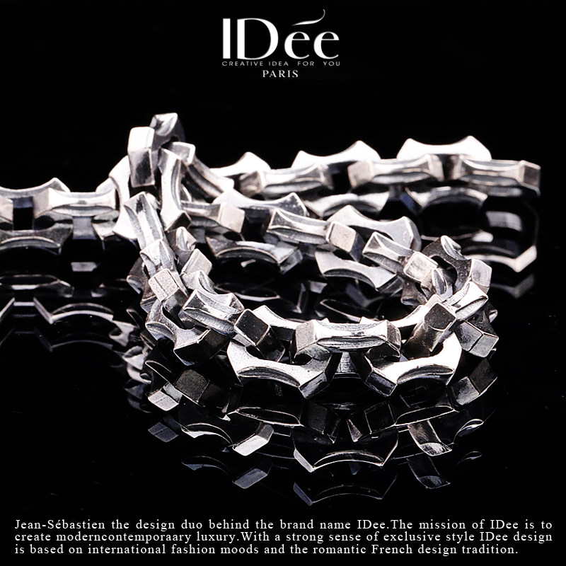 法国idee锋锐潮男个性925纯银手链 idee手链