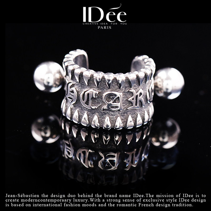 法国idee六字箴言潮男女时尚耳钉 idee耳钉