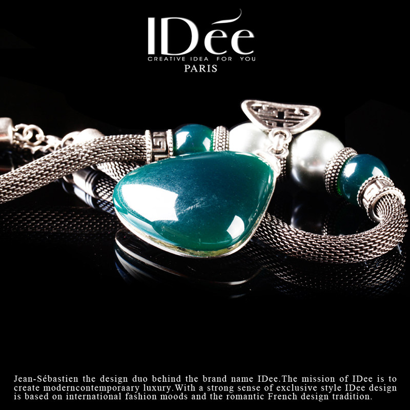 法国idee祖母绿女轻奢小众高级颈链 idee项链