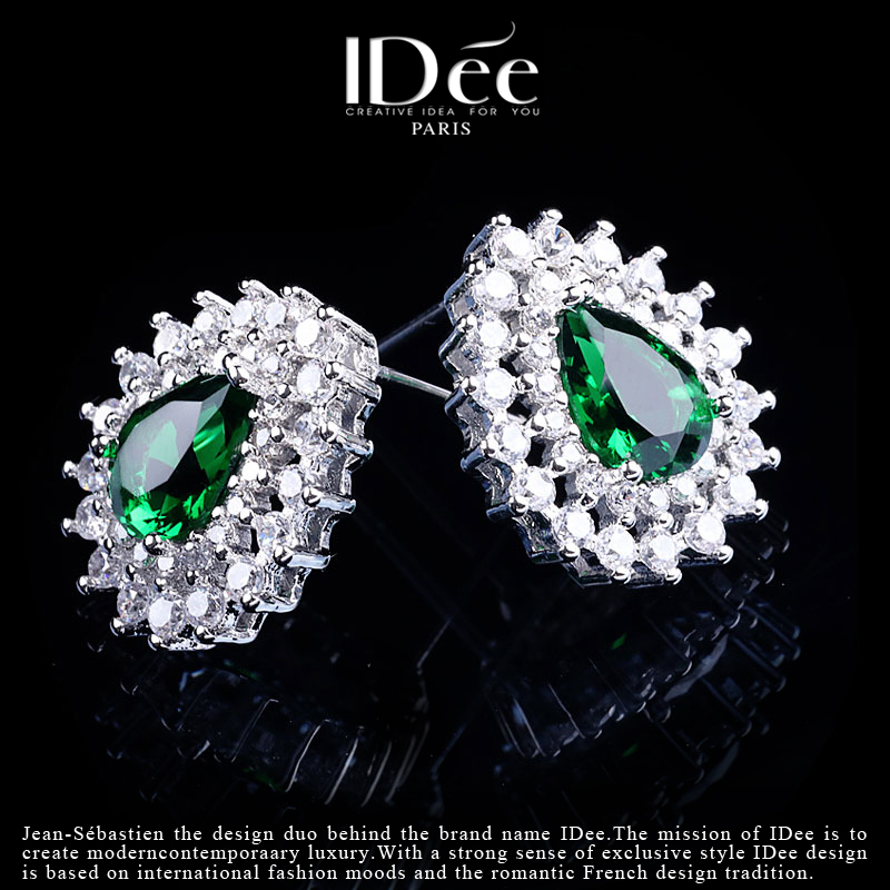 法国idee蓝宝石女高级感气质款耳钉 idee耳钉