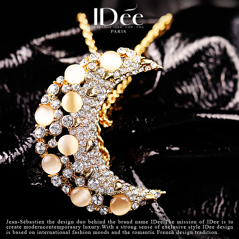 法国idee宝石女潮长款毛衣感毛衣链 idee项链