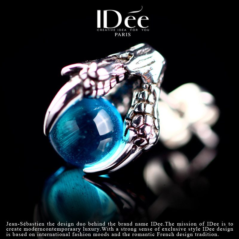 法国idee蓝宝石情侣男生高级感耳钉 idee耳钉