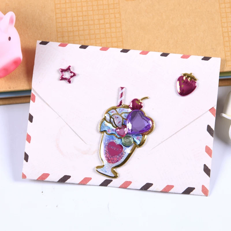 Cute three dimensional toy, shiny sticker, 3D, with gem