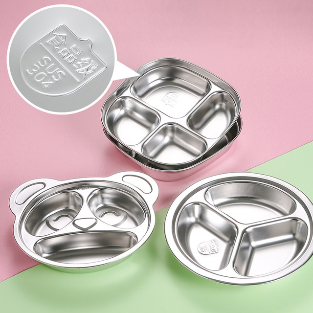 Rice plate food grade children's round cartoon all-in-one meal plate