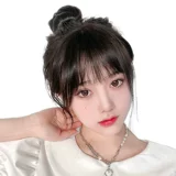 Челка, парик изготовленный из настоящих волос, французский стиль, популярно в интернете