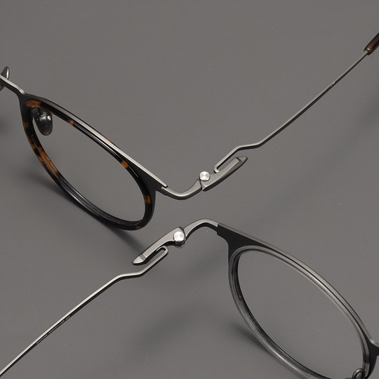 155mm大脸眼镜框男款超轻纯钛眼镜架近视可配男士气质复古大圆框