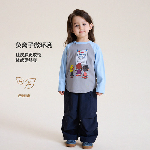儿童春季新款卡通插肩袖长袖允儿妈女童2026时尚纯棉T恤女孩上衣 - 图3