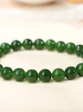 天然碧玉手串复古浓郁珠宝