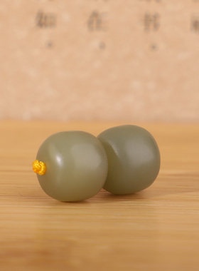 正品天然新疆和田玉切末蓝老型珠