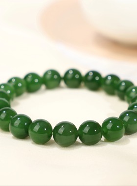 天然碧玉手串复古浓郁珠宝