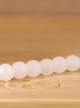 天然和田玉白玉圆珠散珠对珠哑光