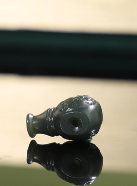 俄料碧玉圆珠18K金贴片镶嵌孔道