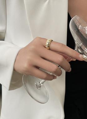 银戒指食指开口金美澳百搭