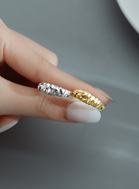 欧美银戒指金美澳银百搭字母戒指