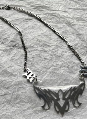 项链女潮ins简约冷淡风嘻哈荆棘爱心锁骨链颈链蹦迪网红配饰