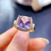 Natural lavender amethyst ring main stone size 10 10mm 925 sterling silver gold plated