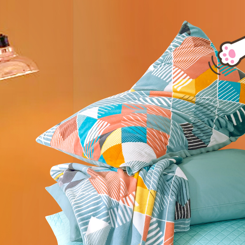 富安娜牛奶绒四件套加厚双面珊瑚绒慕斯绒床单被套新款绒绒暖意 - 图0