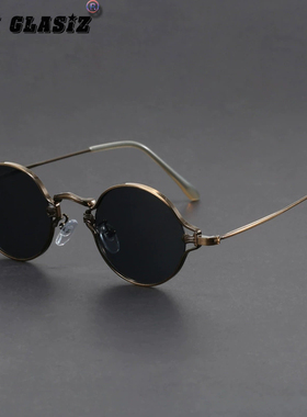 高级感痞帅美式复古圆脸墨镜