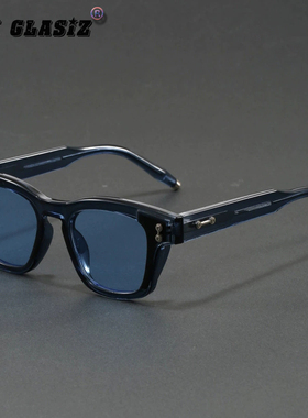 玳瑁色眼镜框架男潮文艺方形复古加厚粗框太阳镜男女防蓝光平光镜