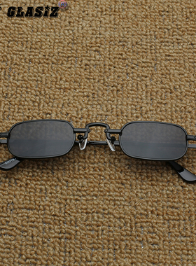 欧美街拍复古四方小眼镜朋克太阳镜时髦凹造墨镜小方框雕花复刻版