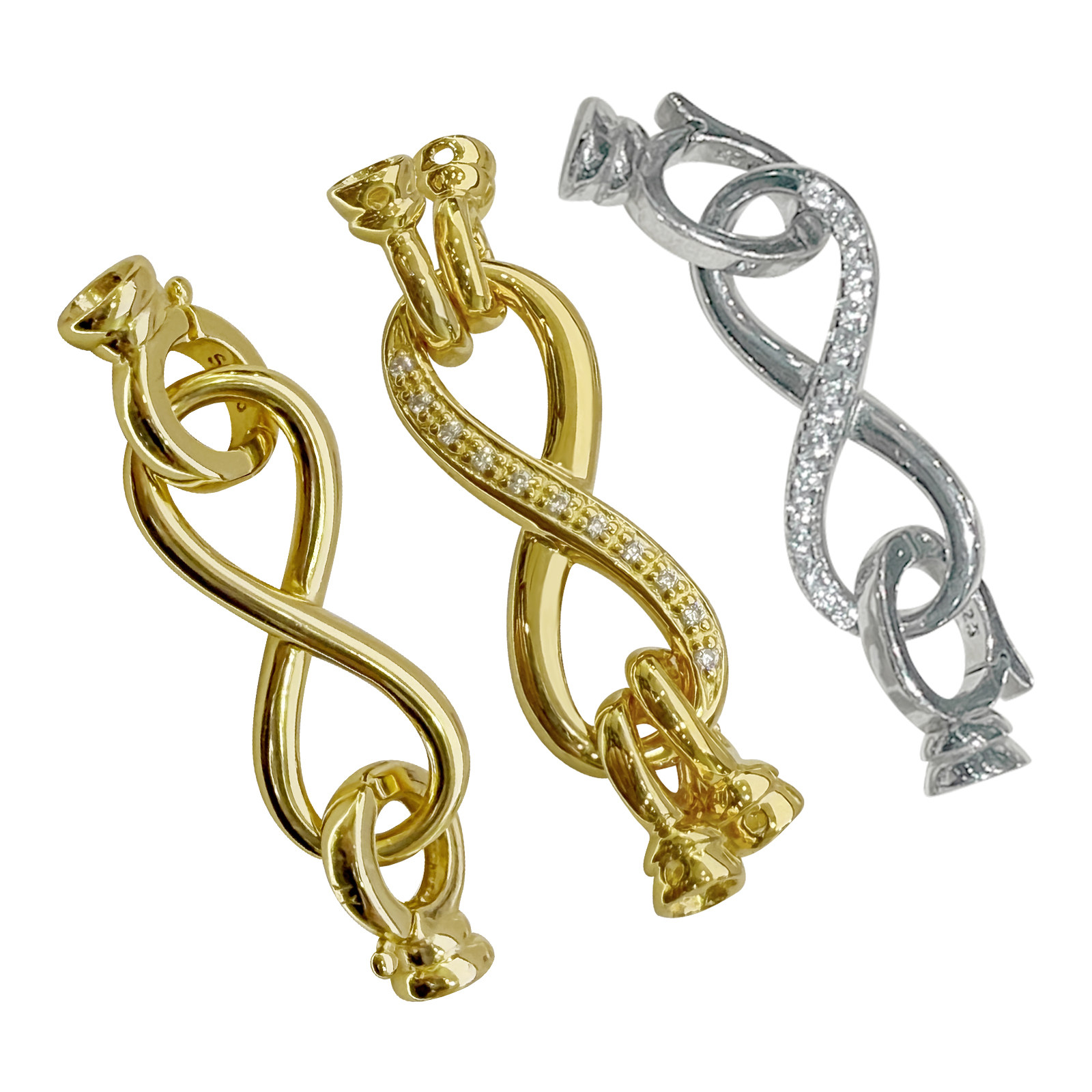 臻怡S925银8字珠链扣DIY配件镶嵌锆石支持复检万能扣 扣头 百搭,淘宝优惠券,粉丝福利购,淘宝优惠卷