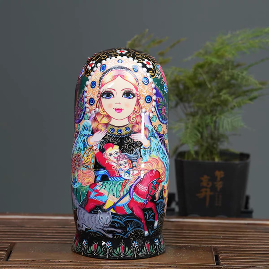 Russian matryoshka 10-layer genuine air-dried basswood Harbin tourist souvenir holiday gift ornament for children