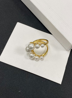 奥米迪奥日韩冷淡风珍珠造型指环