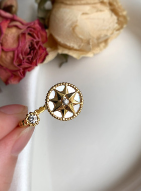 奥米迪奥星月八芒星罗盘开口戒指