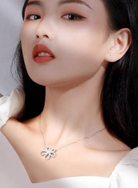 不规则花朵镶钻新潮款百搭锁骨链