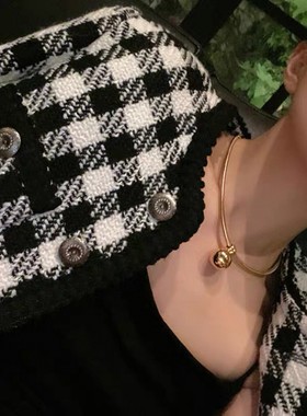 圆球项圈小众设计感颈圈甜酷圆环