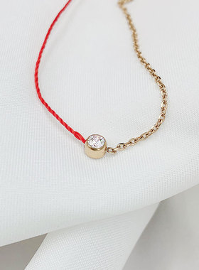 单钻红绳链条小众设计镶嵌手绳女