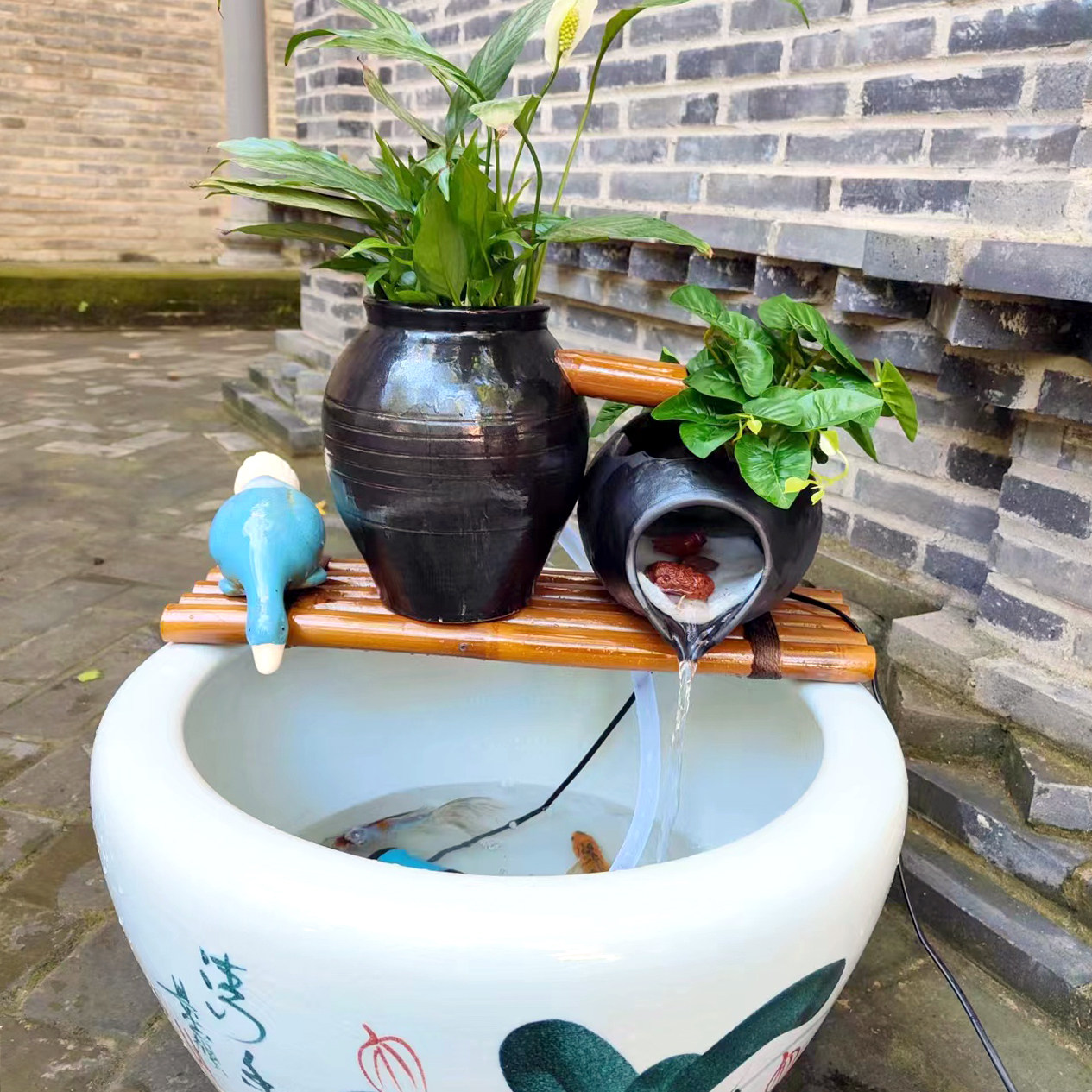 陶瓷循环流水古法养鱼庭院造景摆件室内增氧过滤创意流水配件,淘宝优惠券,粉丝福利购,淘宝优惠卷