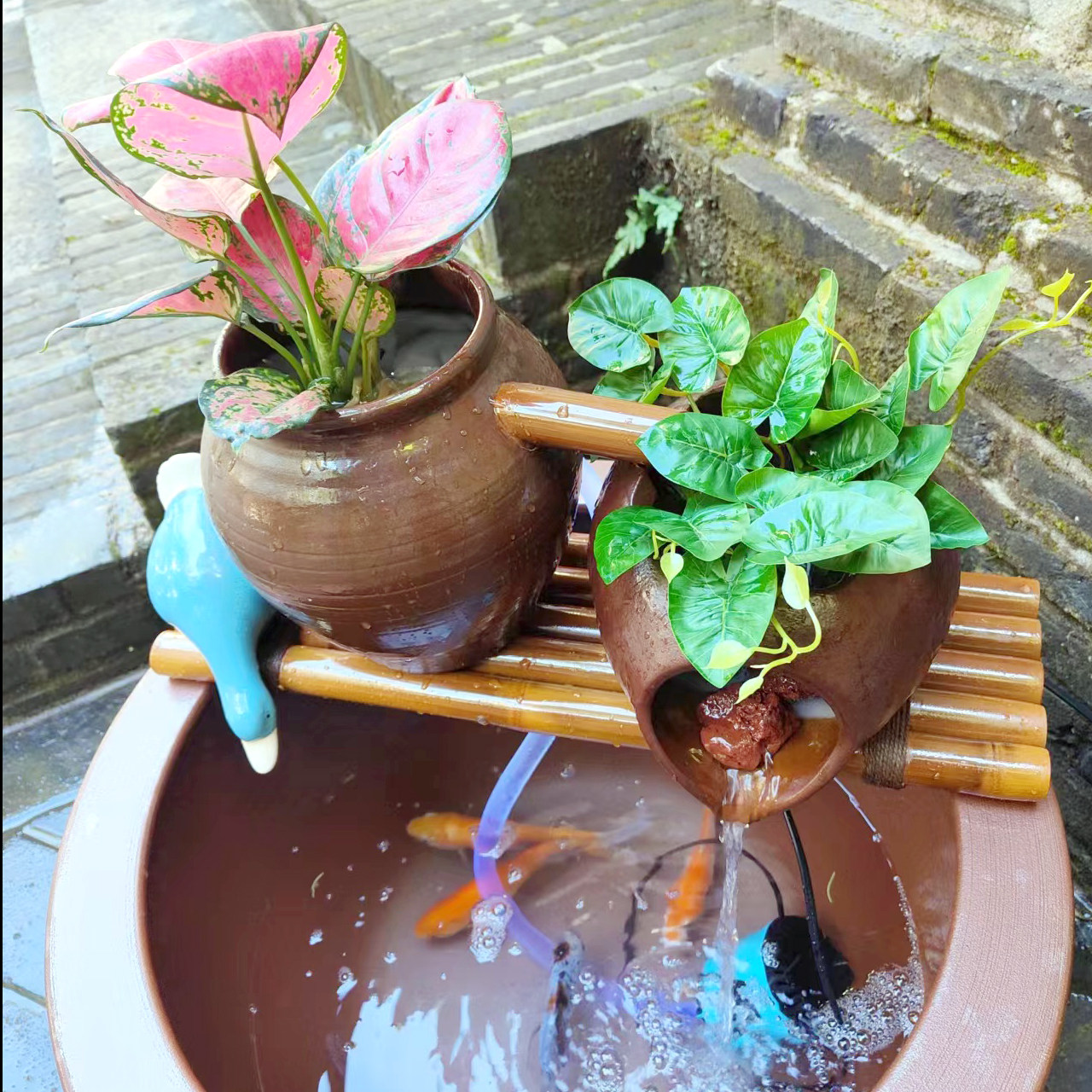 陶瓷循环流水古法养鱼庭院造景摆件室内增氧过滤创意流水配件,淘宝优惠券,粉丝福利购,淘宝优惠卷