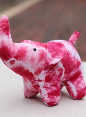 云南大理丽江手工扎染布艺玩偶家居办公礼物大象包包挂件